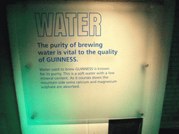 Explanation on water at the lower floor of the Guinness Storehouse