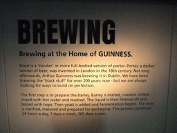 Explanation on brewing at the ground floor of the Guinness Storehouse