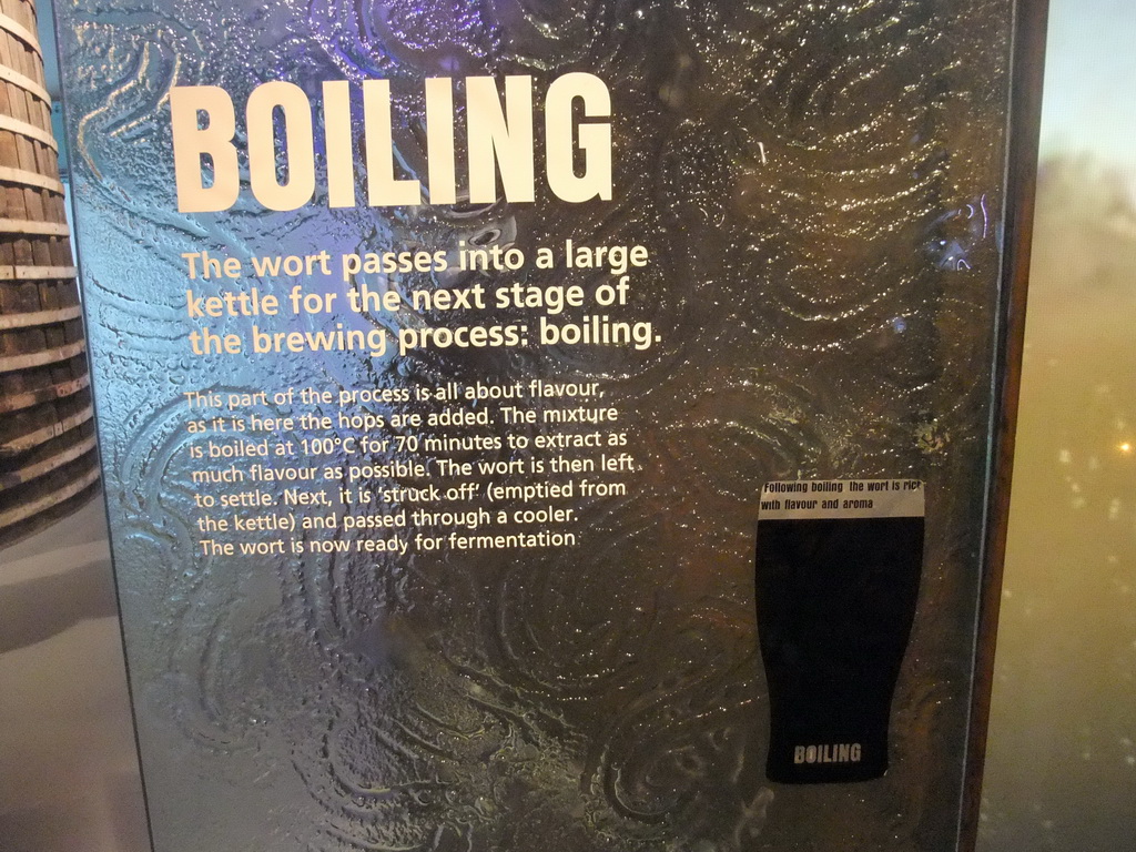 Explanation on boiling at the ground floor of the Guinness Storehouse