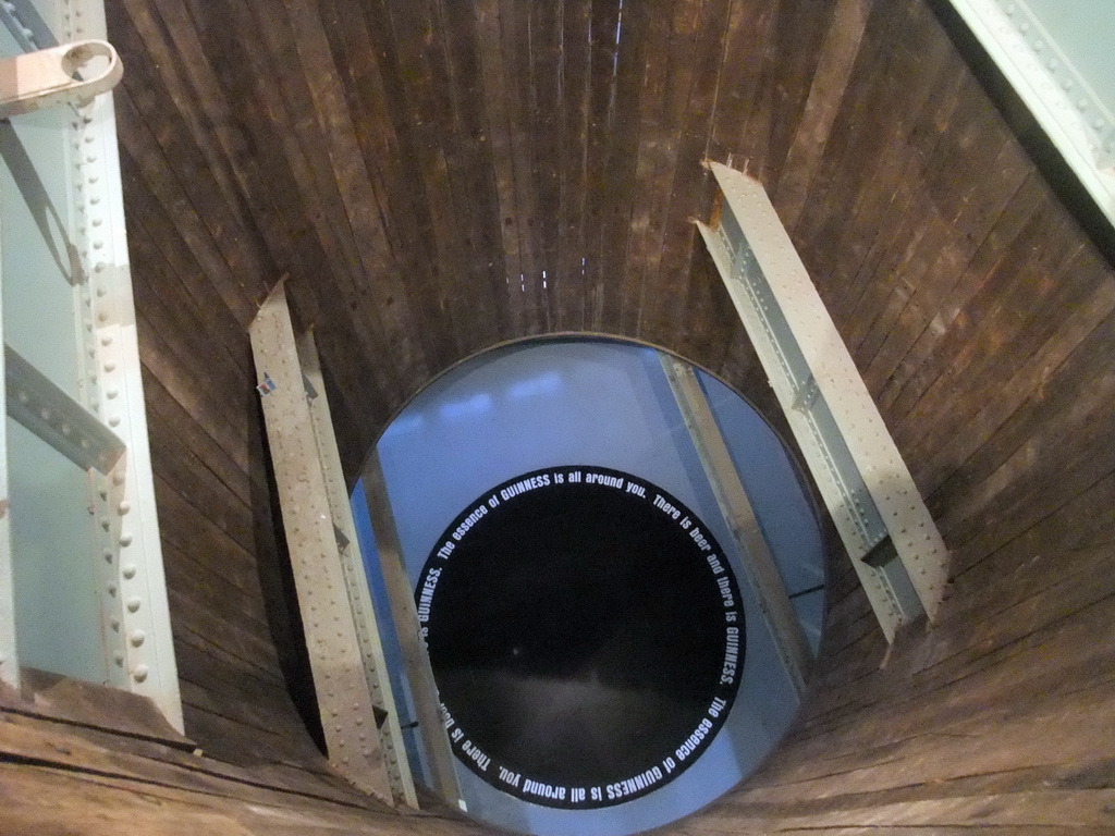 Inside the brewing tank at the first floor of the Guinness Storehouse