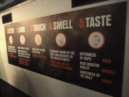 Explanation on tasting Guinness beer in the tasting laboratory at the first floor of the Guinness Storehouse