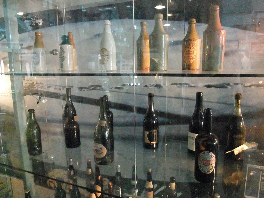 Bottles at the second floor of the Guinness Storehouse