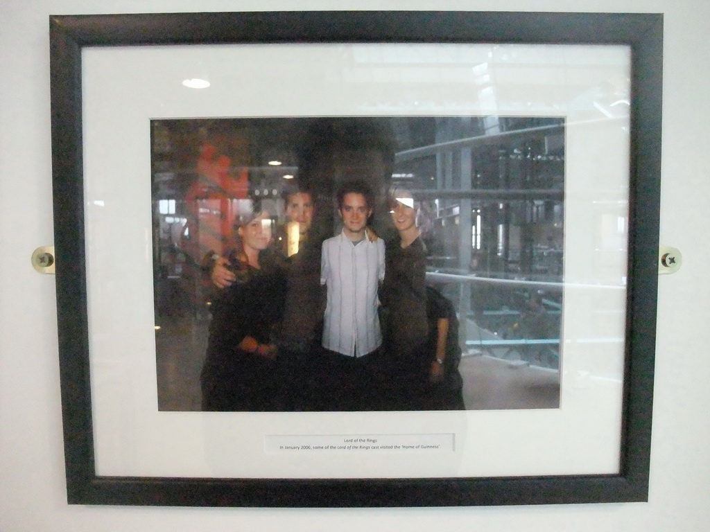 Photograph of a visit of the Lord of the Rings cast, at the third floor of the Guinness Storehouse