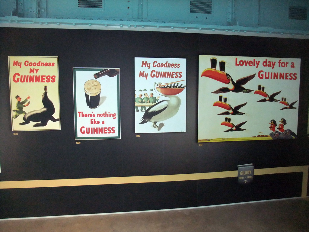 Advertisements at the fifth floor of the Guinness Storehouse