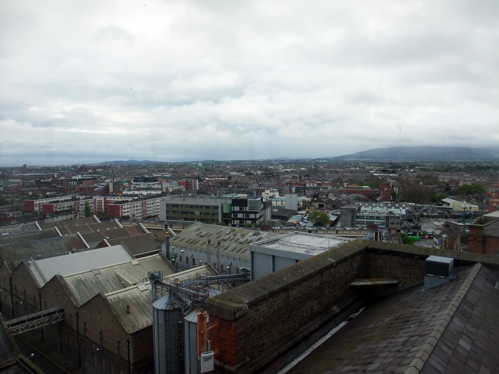 The south side of the city, viewed from the Gravity Bar at the top floor of the Guinness Storehouse