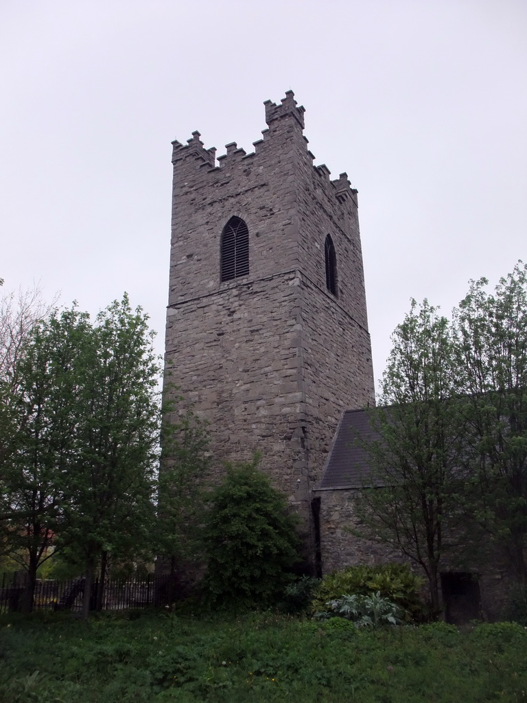Tower of St. Audoen`s Catholic Church at High Street