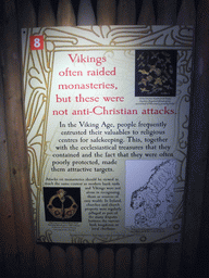 Explanation on the attacks on monasteries carried out by the Vikings, in Dublinia