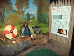 Wax statues and explanation on Viking burial, in Dublinia