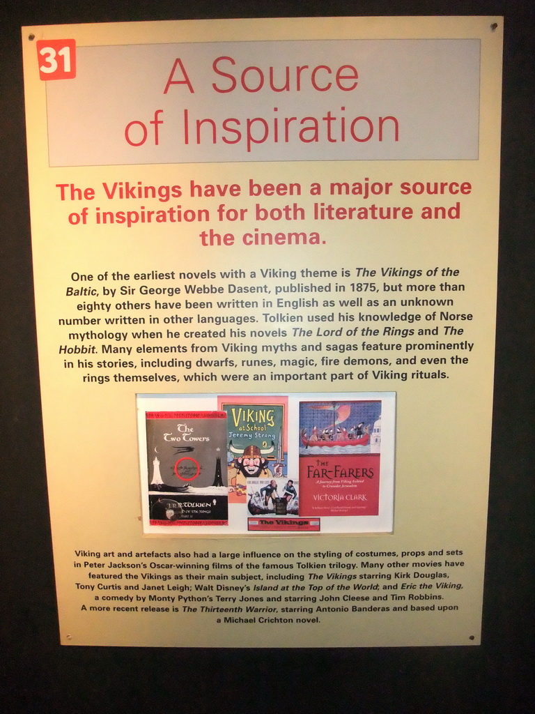 Explanation on the influence of the Vikings on literature and cinema, in Dublinia