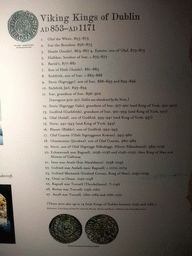 Explanation on the Viking Kings of Dublin, in the Visitor Centre of Dublin Castle