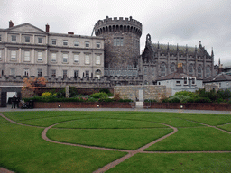 The central field of the Dubhlinn Gardens and the State Apartments, the Chapel and the Record Tower at Dublin Castle