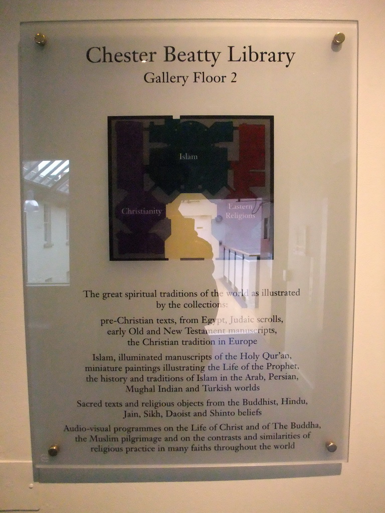 Explanation on Gallery Floor 2 of the Chester Beatty Library