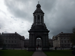 The Campanile and Parliament Square with the Public Theatre, the back side of the Regent House, and the Chapel, at Trinity College Dublin