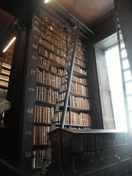 Books and ladders in the Long Hall in the Old Library at Trinity College Dublin