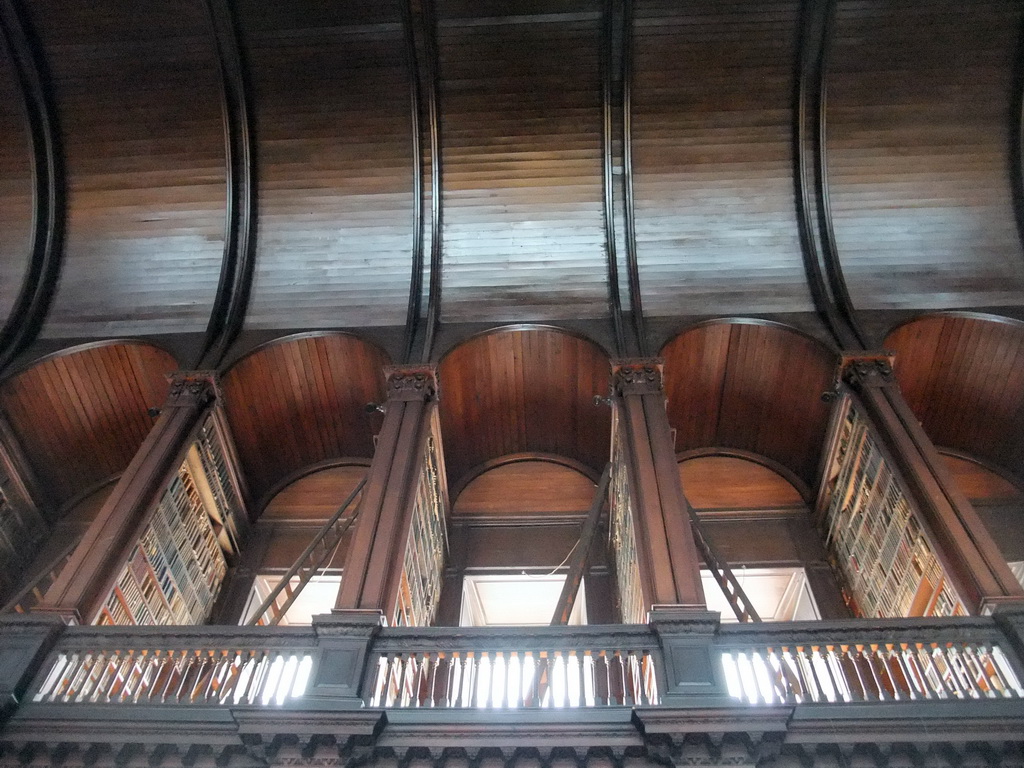 Upper floor and ceiling of the Long Hall in the Old Library at Trinity College Dublin