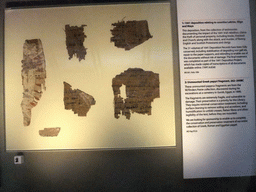 Unmounted Greek papyri fragments, in the Long Hall in the Old Library at Trinity College Dublin