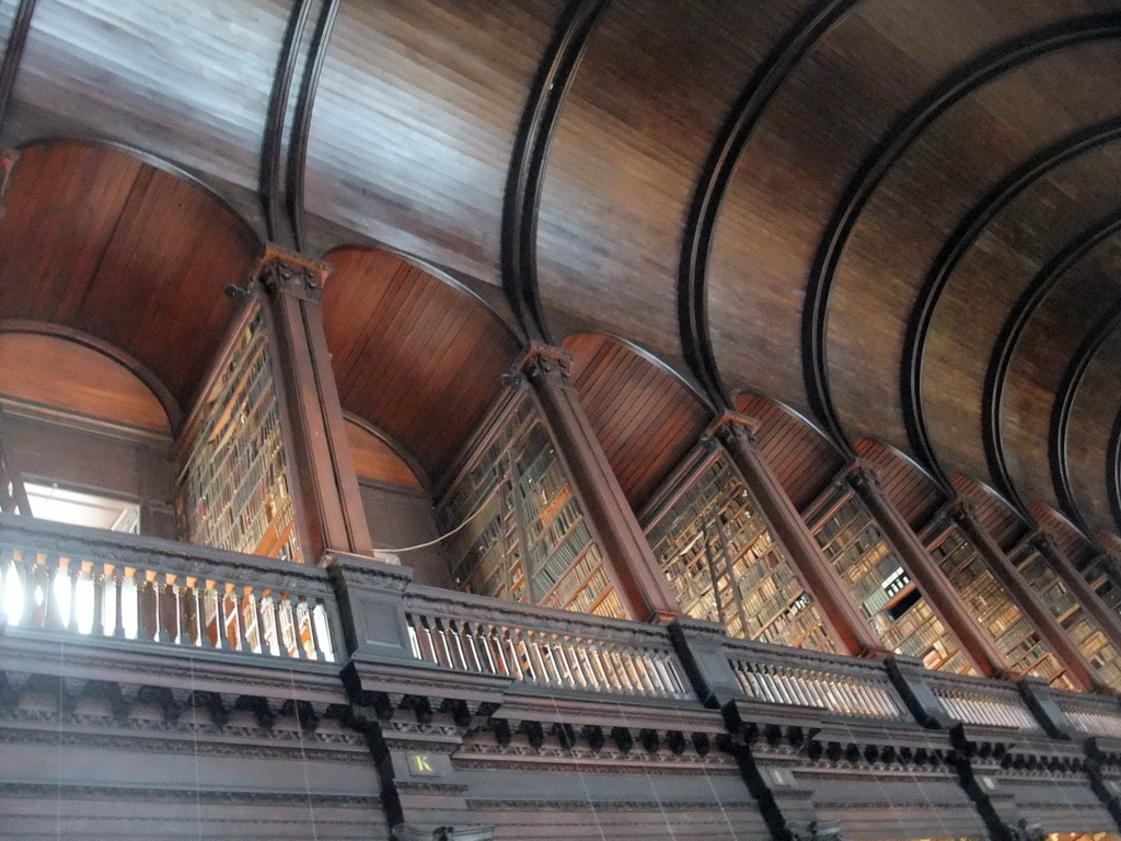 Upper floor and ceiling of the Long Hall in the Old Library at Trinity College Dublin