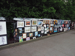 Paintings and drawings at the northern side of St. Stephen`s Green