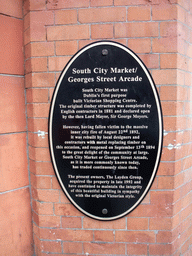 Explanation on the South City Market and Georges Street Arcade