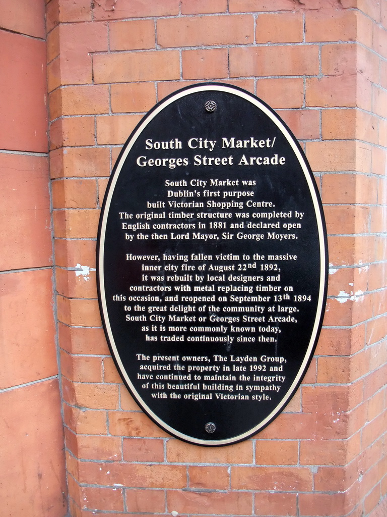 Explanation on the South City Market and Georges Street Arcade