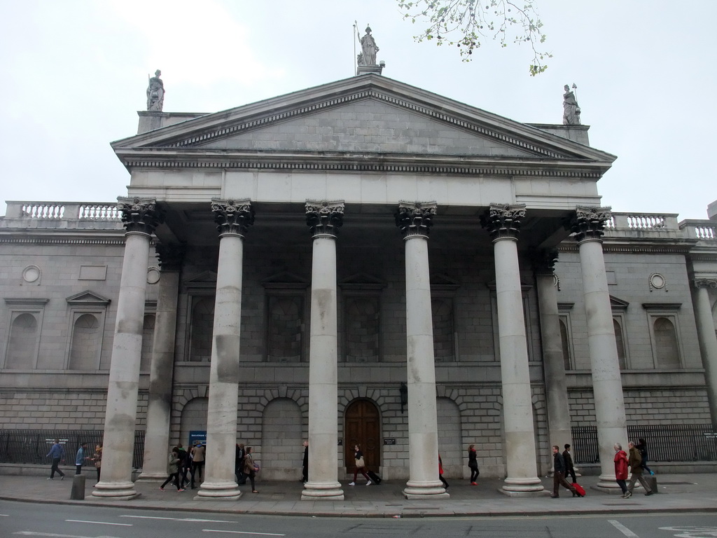 The east side of the Irish Houses of Parliament (Bank of Ireland) at College Green