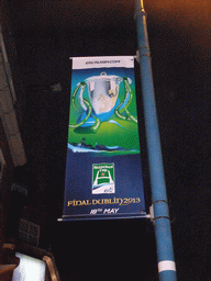 Advertisement for the Heineken Rugby Cup at Fleet Street, by night