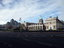 The back of the Custom House and George`s Quay Plaza