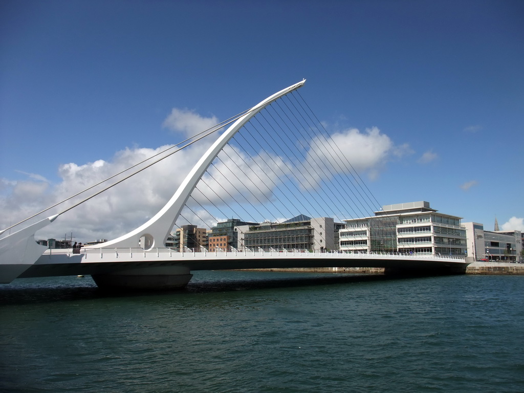 The Samuel Beckett Bridge over the Liffey river