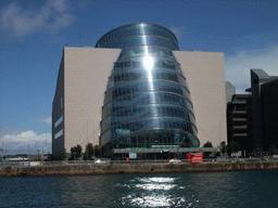 Front of the Convention Centre Dublin and the Liffey river