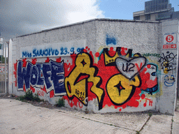 U2 Graffiti on a wall at Hanover Quay