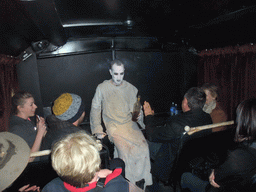 Actor inside the Gravedigger Ghost Tour bus