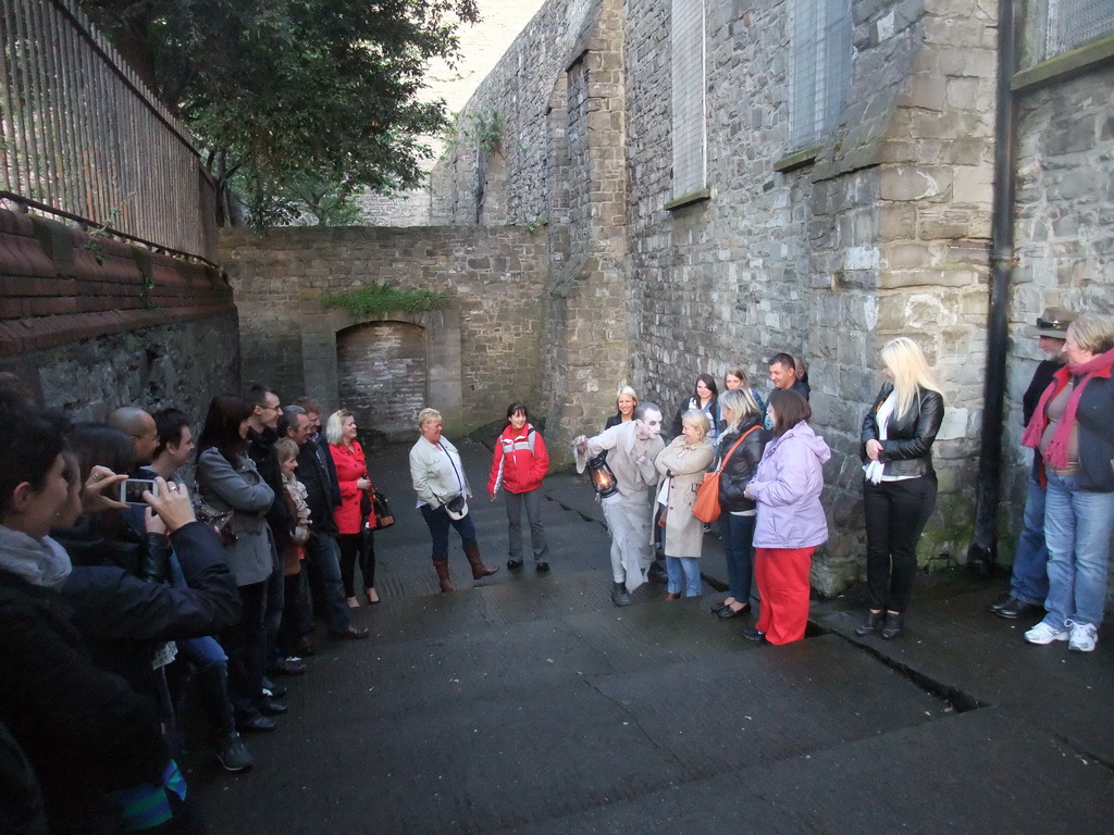 Gravedigger Ghost Tour actor at the Dublin City Wall