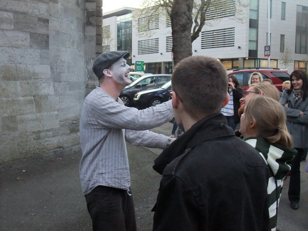 Gravedigger Ghost Tour actor in front of the Kilmainham Gaol museum