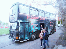 The Gravedigger Ghost Tour bus at Prospect Square