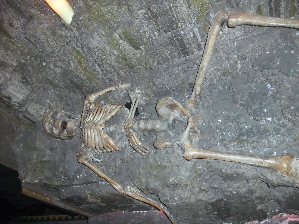 Skeleton inside the Gravedigger Ghost Tour bus