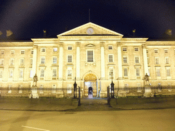 Front of the Regent House at Trinity College Dublin, at College Green, by night