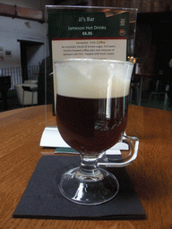 Irish coffee at JJ`s bar at the Old Jameson Distillery