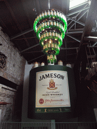 Bottles in the Central hall of the Old Jameson Distillery