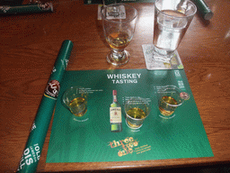 Whiskey tasting set at the Old Jameson Distillery