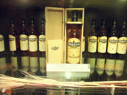 Bottles of whiskey in the shop of the Old Jameson Distillery