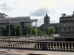 The Ross Road Bridge over the Liffey river and Christ Church Cathedral