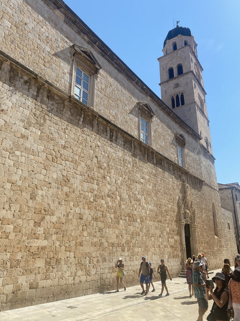 The Franciscan Monastery and the tower of the Franciscan Church at the Stradun street