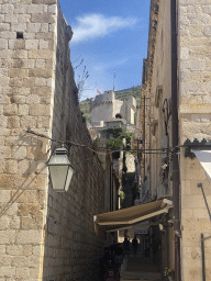 The Ulica Celestina Medovica street and the Tvrdava Minceta fortress, viewed from the Stradun street
