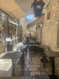 Terrace of the Food Bar Guloso at the Prijeko Ulica street, viewed from the Bokoviceva Ulica street