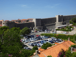The northern city walls with the Bua Gate, viewed from the lower station of the Dubrovnik Cable Car