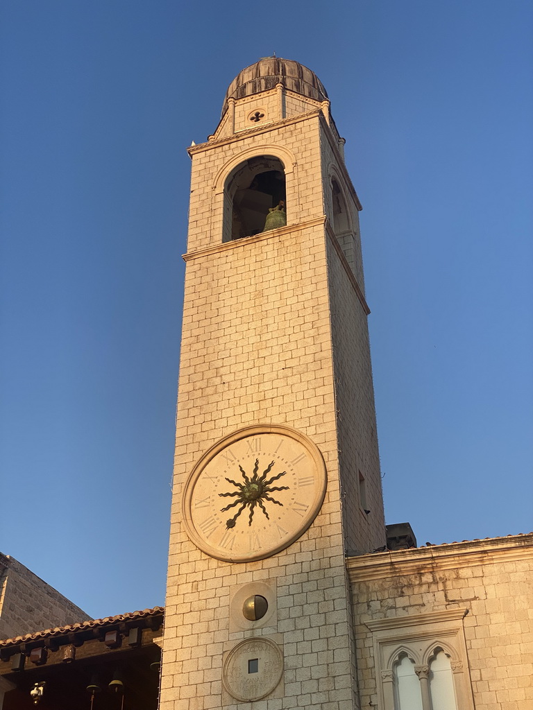 The Bell Tower, viewed from the east side of the Stradun street