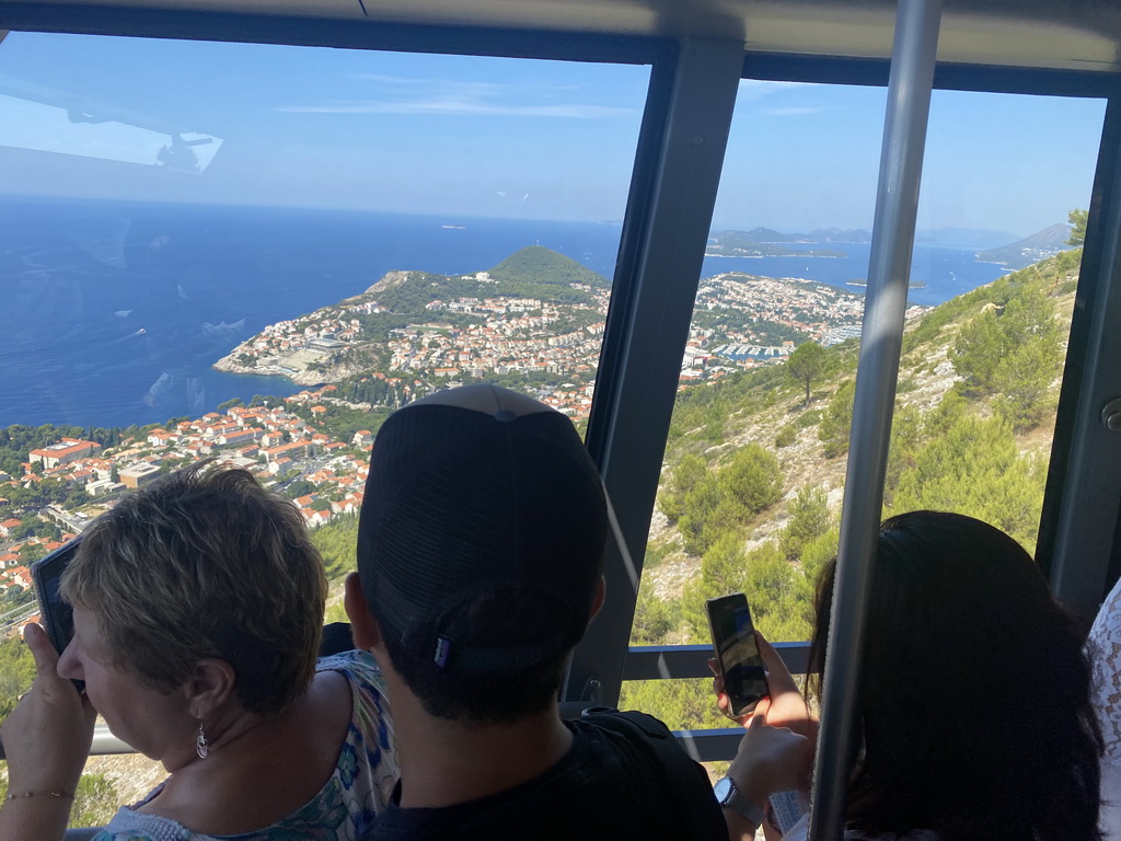 The Lapad peninsula with the Velika Petka Hill and the Kolocep, Lopud and Sipan islands, viewed from the terrace of the Restaurant Panorama at Mount Srd