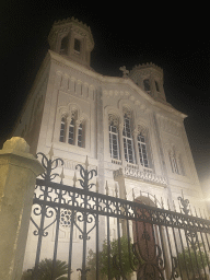 Facade of the Serbian Orthodox Church of the Holy Annunciation at the Ulica od Puca street, by night