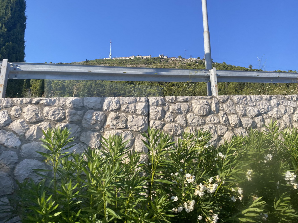 Mount Srd, viewed from the bus to the Dubrovnik Airport on the Jadranska Cesta road