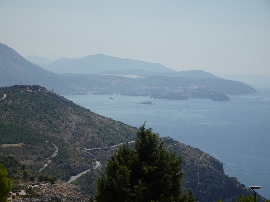 Hills to the east and the town of Cavtat, viewed from the terrace of the Restaurant Panorama at Mount Srd